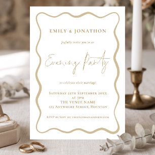 Invitation Bordure de ligne ondulée Mariage Soirée Fête de ma