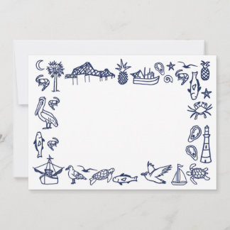 Invitation Bordure de toile de marbre bleu et blanc de la Mar