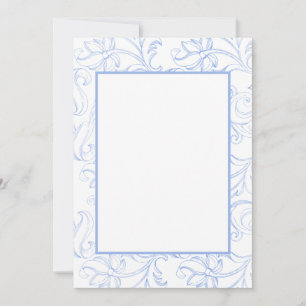 Invitation Bordure de type de défilement bleu fleur de Cornou
