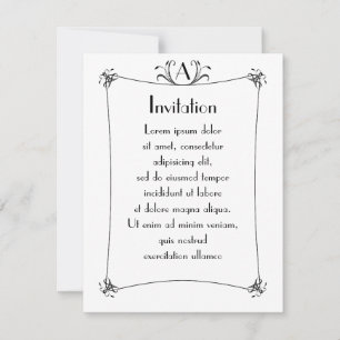 Invitation Bordure Elégante Personnalisable Avec Monogramme