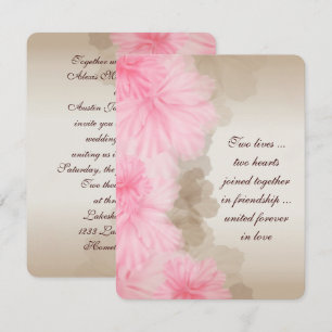 Invitation Bordure florale rose souple