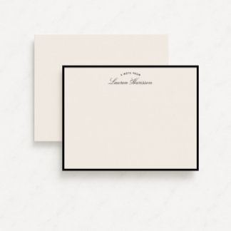 Invitation Bordure noire élégant papier à lettres moderne car