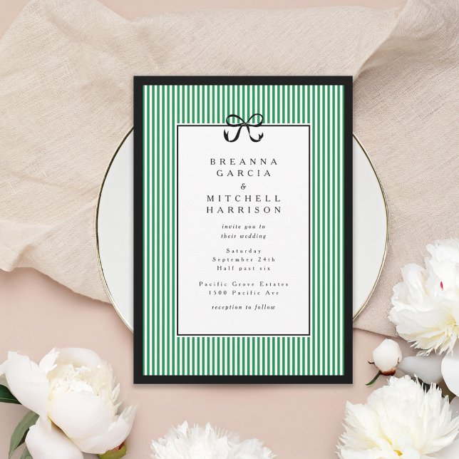 Invitation Bordure noire élégante avec Mariage de la ceinture (Créateur téléchargé)