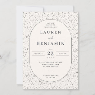 Invitation Bordure pointillée beige élégante