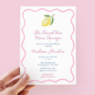 Invitation Bordure rose ondulée Main Fête des mariées de citr