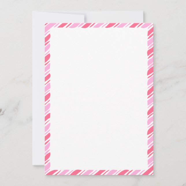 Invitation Bordure Sucre de canne rose Noël Blanc Texte perso (Devant)