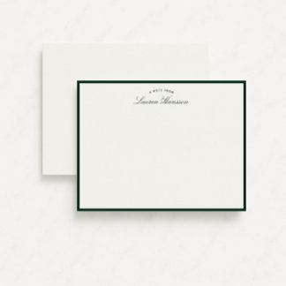 Invitation Bordure verte Élégante papier à lettres moderne Ca