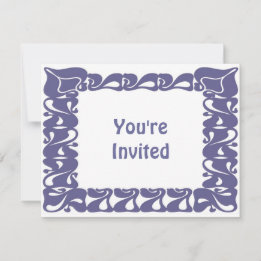 Invitation Bordure violette Art Nouveau Wavy