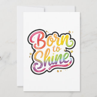 Invitation Born to Shine Pride | LGBTQ Rainbow Quote Art 