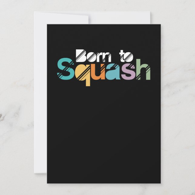 Invitation Born To Squash Sports Squash Players Gift (Devant)
