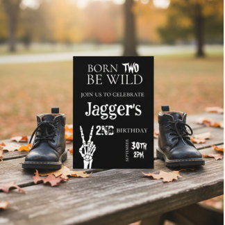 Invitation born TWO be wild. 2nd birthday invite