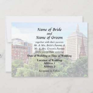 Invitation Boston MA - Vue du jardin public de Boston