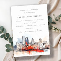 Boston Massachusetts Cityscape Aquarelle Anniversa