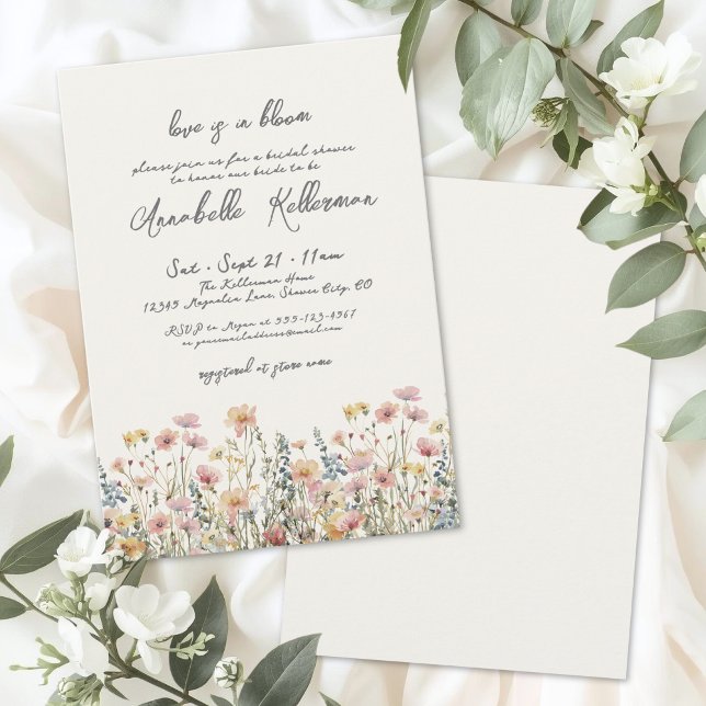 Invitation Botanical Colorful Wildflowers Bridal Shower (Botanical Colorful Wildflowers Bridal Shower Invitation)