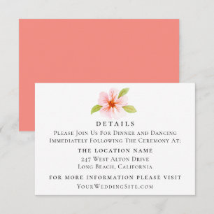 Invitation Botanical Island Flower Détails du Mariage