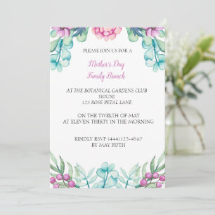 Invitation Botanical Peony Fête des Mères