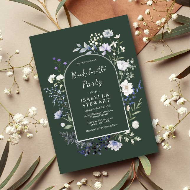 Invitation Botanique Aquarelle Fleur sauvage Bachelorette Par (Créateur téléchargé)
