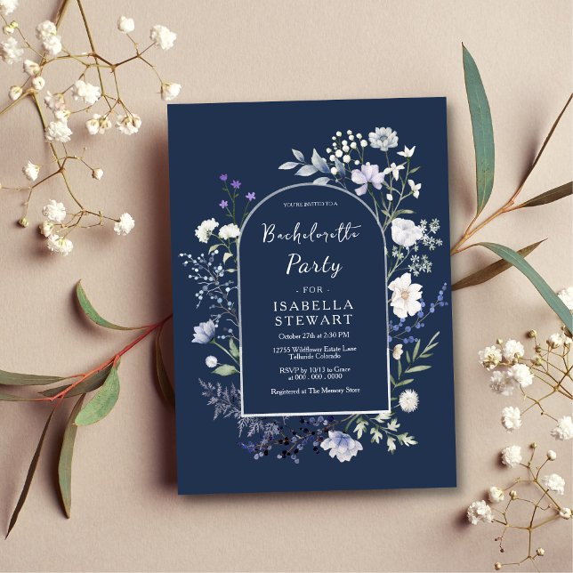 Invitation Botanique Aquarelle Fleur sauvage Bachelorette Par (Créateur téléchargé)