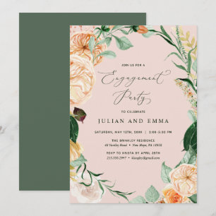 Invitation Botanique Boho Blush Pink Pastel