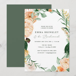 Invitation Botanique Boho Neutral Bridesservatrices Déjeuner 
