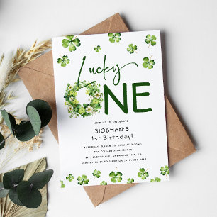 Invitation Botanique Chanceux Un St Patrick Anniversaire 1ère