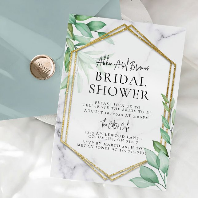 Invitation Botanique De Douche Nuptiale (Créateur téléchargé)