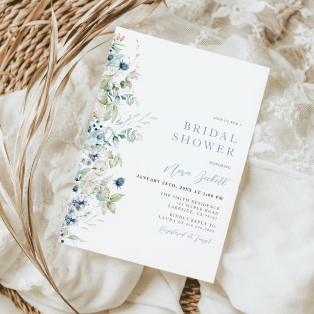 Invitation Botanique D'Hiver À La Douche Nuptiale (Créateur téléchargé)