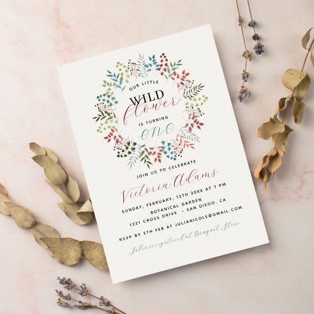Invitation Botanique Eucalyptus Fall Leaf Wreath Anniversaire (Créateur téléchargé)