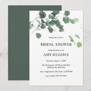 Invitation Botanique Eucalyptus Fête de l'mariée de verdure I