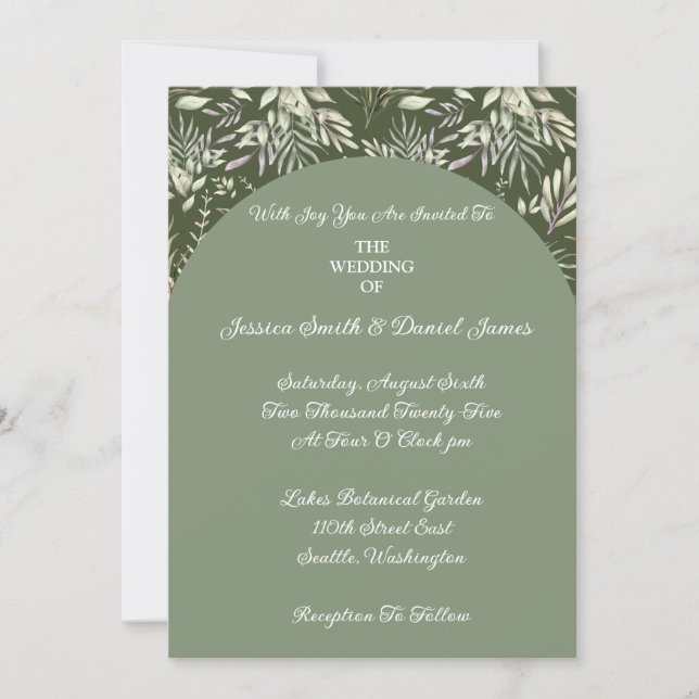 Invitation Botanique Faire-part de mariage-Matte (Devant)
