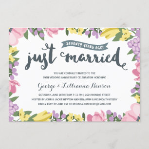Invitation Botanique   Fête des 70 ans de mariage