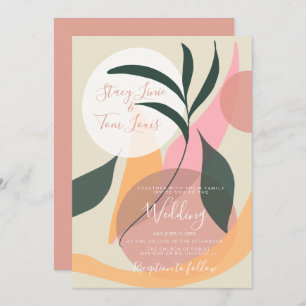 Invitation Botanique Floral Organique Formes Mariage