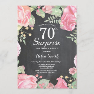 Invitation Botanique Floral Surprise 70e anniversaire Invitat