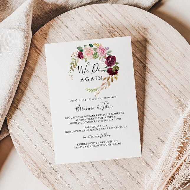 Invitation Botanique Florale Rustique Nous Reprenons Le Renou (Créateur téléchargé)