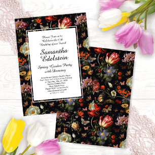 Invitation Botanique foncé Baroque Floral
