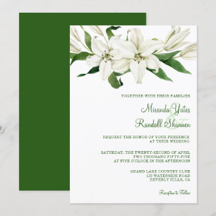 Invitation Botanique moderne  White Lily Mariage