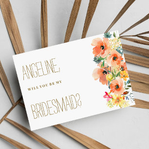 Invitation Botanique orange jaune rose de la flore estivale B