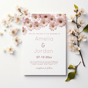 Invitation Botanique rose pâle marron marron marron Mariage