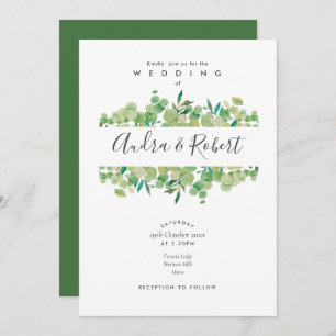 Invitation Botanique Verdure Eucalyptus Garland Mariage