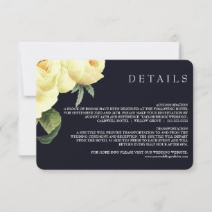 Invitation Botanique   Yellow Blue Vintage détails de mariage