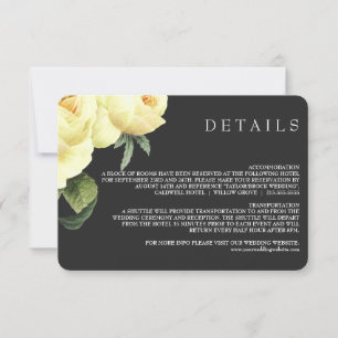 Invitation Botanique   Yellow Grey Vintage détails de mariage