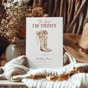 Invitation Botte rose florale Bottes de cow-boy Western 30e a
