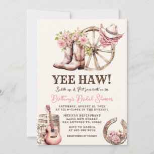 Invitation Botte Rustique fille Boot Floral Fête des mariées 