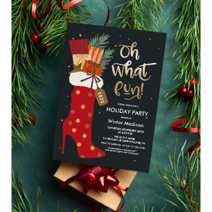 Invitation Bottes à talons aiguilles de Noël pour les Fêtes 