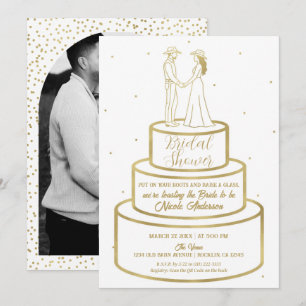 Invitation Bottes Amour & Gâteau Crème au Beurre Mariage Occi