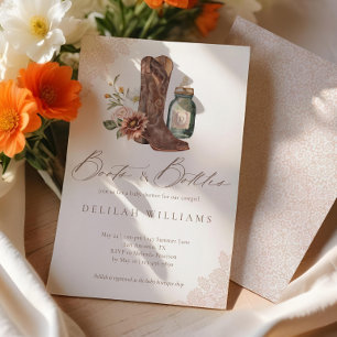 Invitation Bottes & Bouteilles Chic Cowgirl Baby shower occid