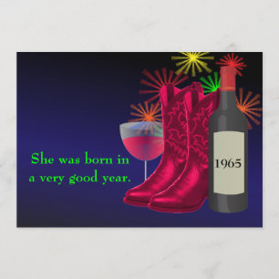 Invitation Bottes de cow-boy de fête occidentale et vin d'ann