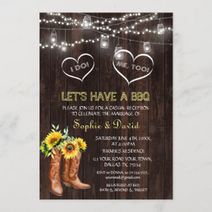 Invitation Bottes de cowboy occidentales Tournesols JE FAIS D