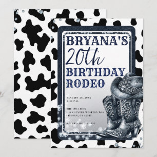 Invitation Bottes de cowgirl occidentales en denim et diamant