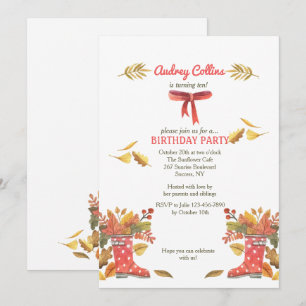 Invitation Bottes d'invitation Red Fall